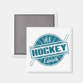 Hockey Coach #1 (blau) Magnet (Vorderseite/Rückseite)