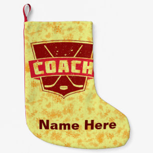 Hockey Coach Anpassbarer Weihnachtsmann-Strumpf Kleiner Weihnachtsstrumpf