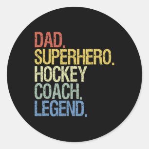 Hockey-Coach Eishockey-Spieler-Geschenk 3 Runder Aufkleber