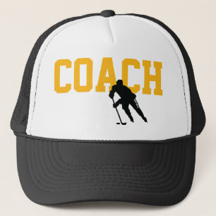 Hockey Coach Player Black and Gold Yellow Truckerkappe