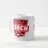 Hockey Coach Retro Style Shield Cup Tasse (Vorderseite Links)