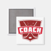 Hockey Coach Retro Style Shield Magnet (Vorderseite/Rückseite)