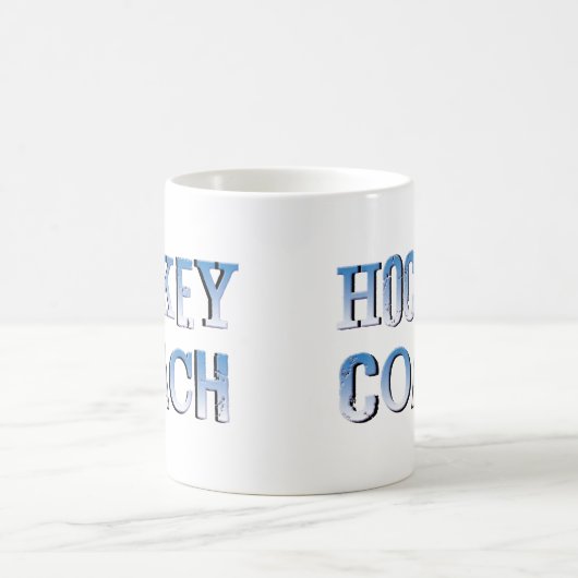 Hockey Coach Rough Blue Text Kaffeetasse (Mittel)