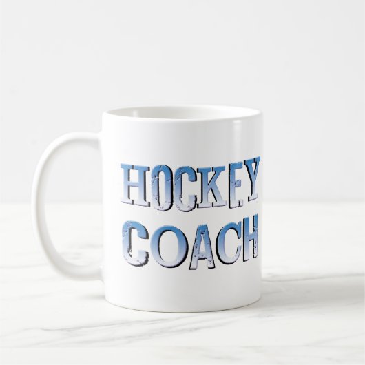 Hockey Coach Rough Blue Text Kaffeetasse (Links)