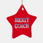Hockey Coach Rough Blue Text Keramik Ornament (Rechts)
