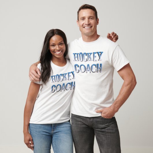 Hockey Coach Rough Blue Text T-Shirt (Unisex)