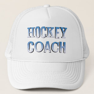 Hockey Coach Rough Blue Text Truckerkappe