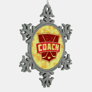 Hockey Coach Snowflake Weihnachtsbaum Dekoration Schneeflocken Zinn-Ornament