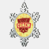 Hockey Coach Snowflake Weihnachtsbaum Dekoration Schneeflocken Zinn-Ornament (Rechts)