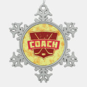 Hockey Coach Snowflake Weihnachtsbaum Dekoration Schneeflocken Zinn-Ornament (Vorderseite)