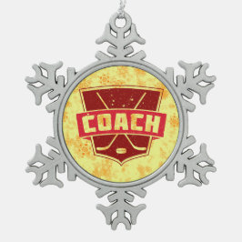 Hockey Coach Snowflake Weihnachtsbaum Dekoration Schneeflocken Zinn-Ornament