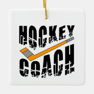 Hockey Coach Stick Keramikornament