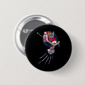 Hockey Cougar Lion Cat Ice Jungle Beast Goalie Log Button (Vorne & Hinten)