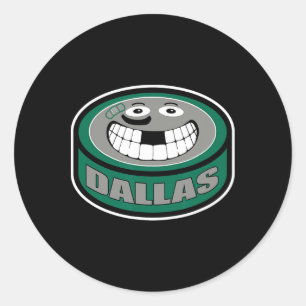 Hockey Dallas Texas Lustiges Kind Erwachsener Puck Runder Aufkleber