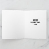 Hockey DANKS COACH Sport Team Farben Spaß Karte (Innenseite)