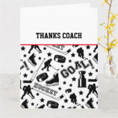 Hockey DANKS COACH Sport Team Farben Spaß Karte (Gelbe Blume)