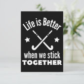 Hockey: Das Leben ist besser, wenn wir zusammenhal Karte (Stehend Vorderseite)