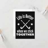 Hockey: Das Leben ist besser, wenn wir zusammenhal Karte (Vorderseite/Rückseite Beispiel)