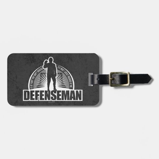 Hockey Defenseman Gepäcktag Gepäckanhänger (Vorderseite horizontal)