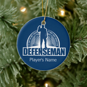 Hockey Defenseman Keramik Keramik Ornament