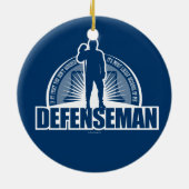 Hockey Defenseman Keramik Ornament (Hinten)