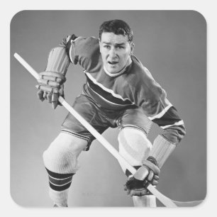 Hockey Defenseman Quadratischer Aufkleber