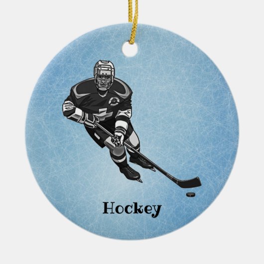 Hockey Design Keramik Ornament (Vorne)