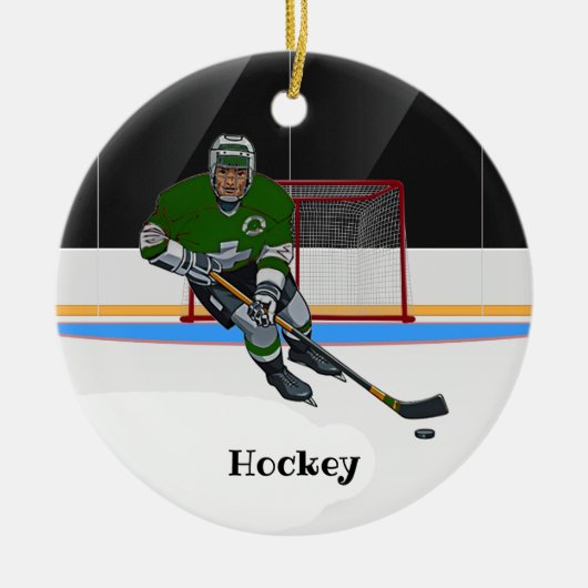 Hockey Design Keramik Ornament (Vorne)