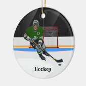 Hockey Design Keramik Ornament (Links)