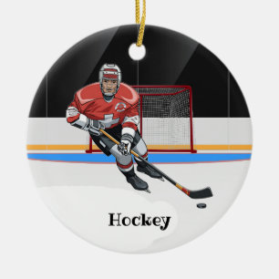 Hockey Design Keramik Ornament