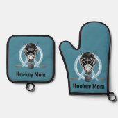 Hockey-Design Ofenhandschuh & Topflappen-Set (Vorderseite)