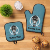Hockey-Design Ofenhandschuh & Topflappen-Set (Oben Unten)