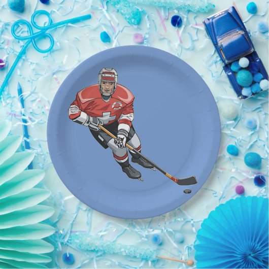 Hockey Design Paper Party Plate Pappteller (Party)
