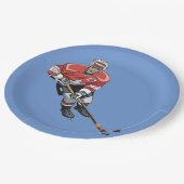 Hockey Design Paper Party Plate Pappteller (Schrägansicht)