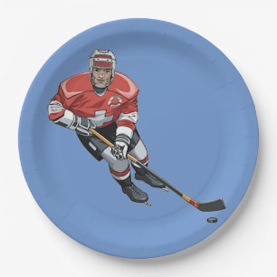 Hockey Design Paper Party Plate Pappteller