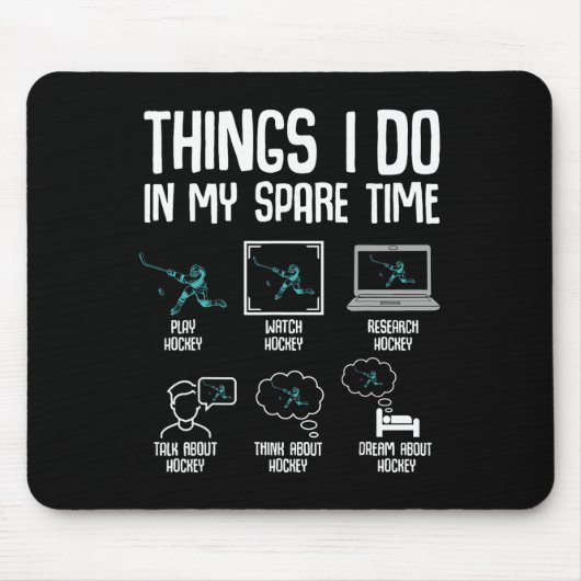 Hockey-Dinge, die ich in meiner Freizeit mache, Ei Mousepad (Vorne)