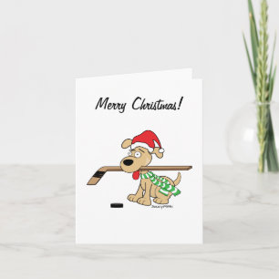Hockey Dog Frohe Weihnachtskarte Feiertagskarte
