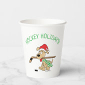 Hockey Dog Weihnachten Pappbecher (Rückseite)