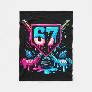 Hockey Drip 6 7 Nummer 67 Sechs Sieben Meme Männer Fleecedecke