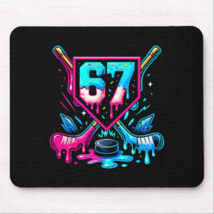 Hockey Drip 6 7 Nummer 67 Sechs Sieben Meme Männer Mousepad
