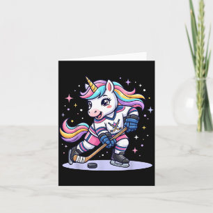 Hockey Einhorn Eishockey Süß Lustige Mädchen Winte Karte