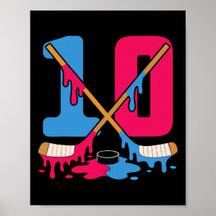 Hockey-Eis-Tropf-Geburtstag 10. Nummer 10 Doppelzi Poster