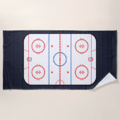 Hockey-Eisbahnen-Diagramm auf blauer Strandtuch (Vorderseite)