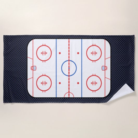 Hockey-Eisbahnen-Diagramm auf blauer Strandtuch (Vorderseite)
