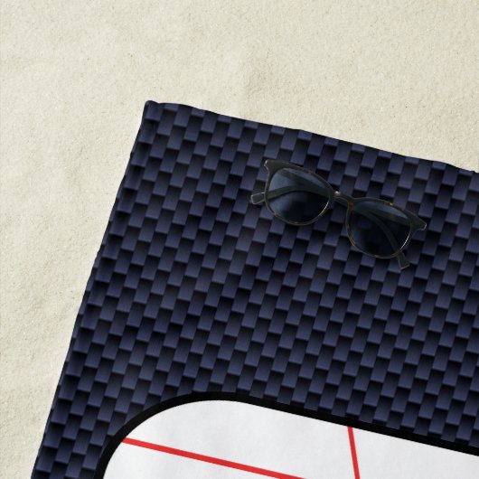 Hockey-Eisbahnen-Diagramm auf blauer Strandtuch (Beispiel)