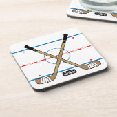 Hockey-Eisbahnen-Mitte-Eis-Hockey-Stöcke (Set von Getränkeuntersetzer (Linke Seite)