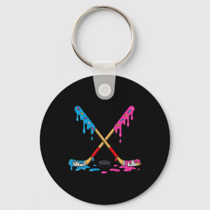 Hockey-Eiscreme-Tropf-Jungen Eishockey-Jugendspiel Schlüsselanhänger