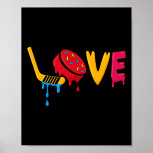 Hockey-Eiscreme-Tropf-Jungen Eishockey Liebe Jugen Poster