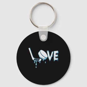 Hockey-Eiscreme-Tropf-Jungen Eishockey Liebe Jugen Schlüsselanhänger