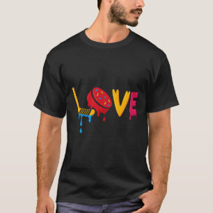Hockey-Eiscreme-Tropf-Jungen Eishockey-Liebe-Jugen T-Shirt